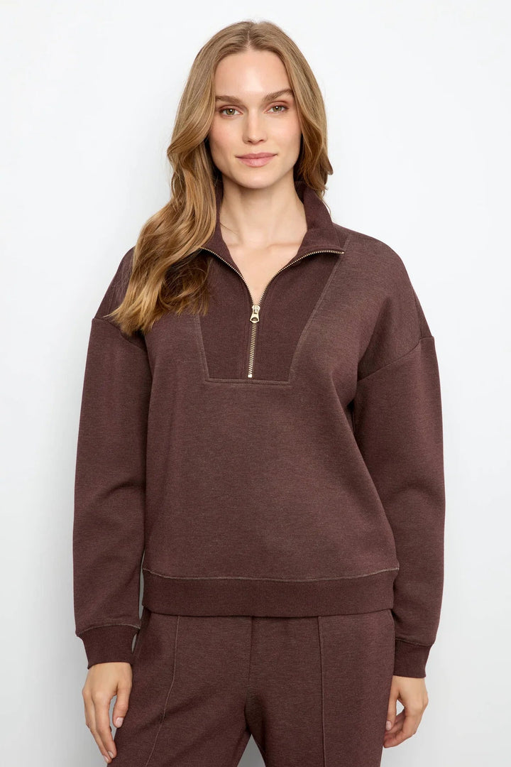 Half Zip Mock Neck Sweatshirt