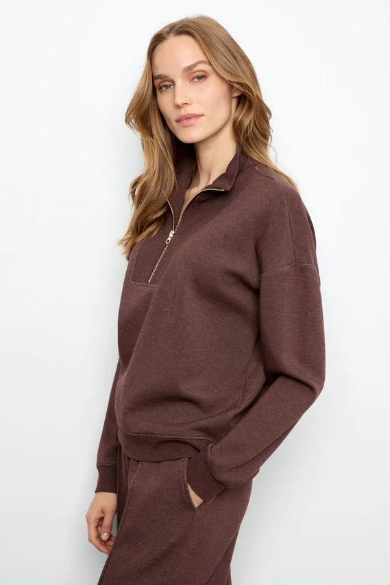 Half Zip Mock Neck Sweatshirt