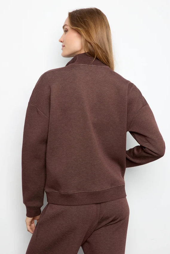 Half Zip Mock Neck Sweatshirt