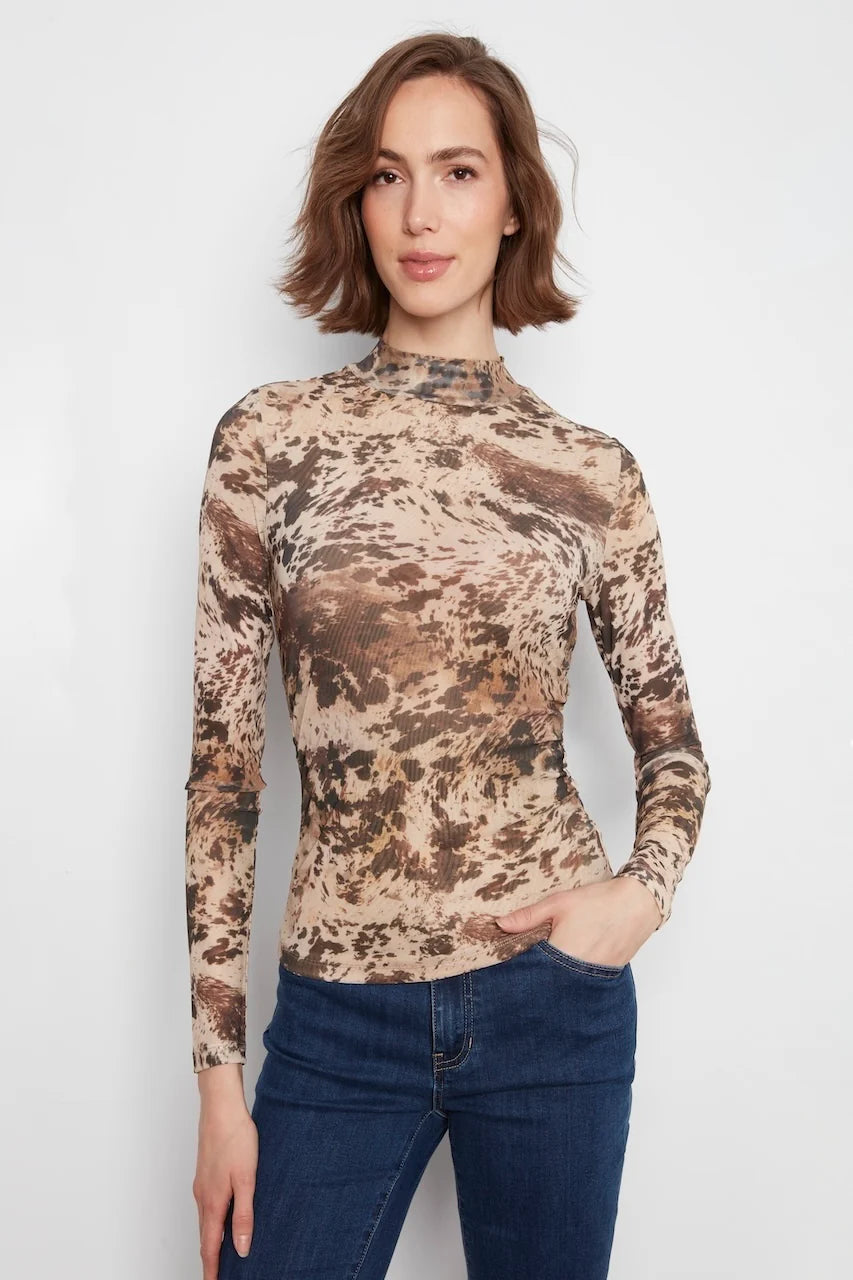 Fitted Long Sleeve Mesh Top