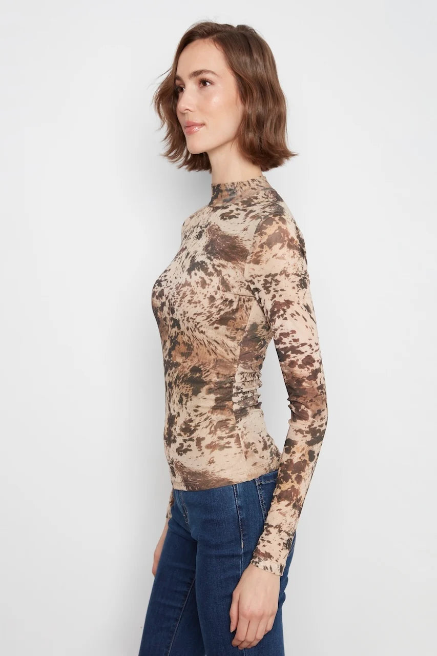 Fitted Long Sleeve Mesh Top