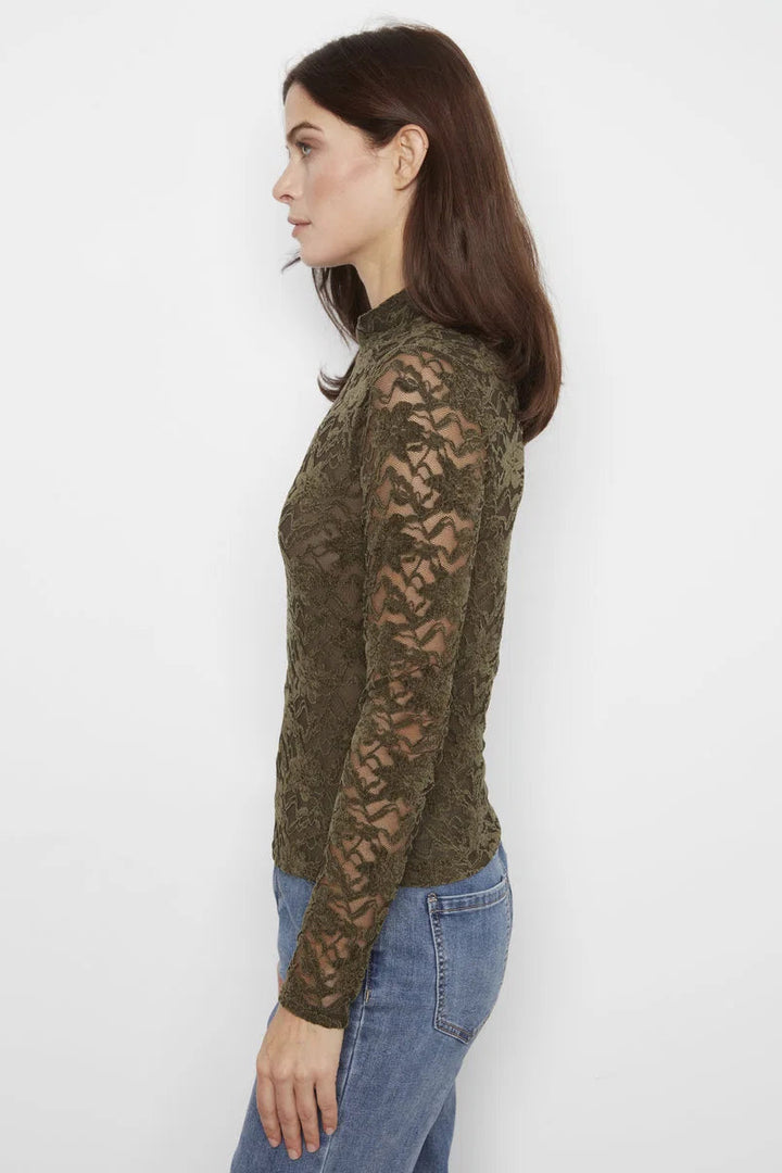 Flocked Lace Top