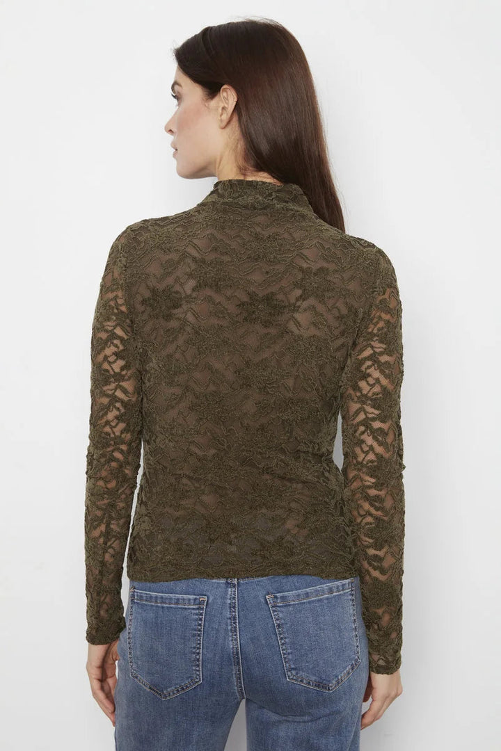Flocked Lace Top