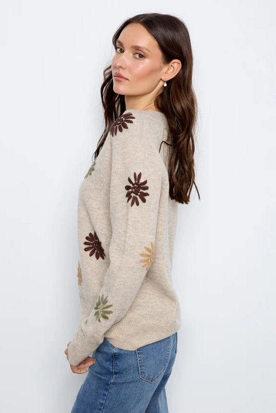 Floral Embroidered Long Sleeve Sweater