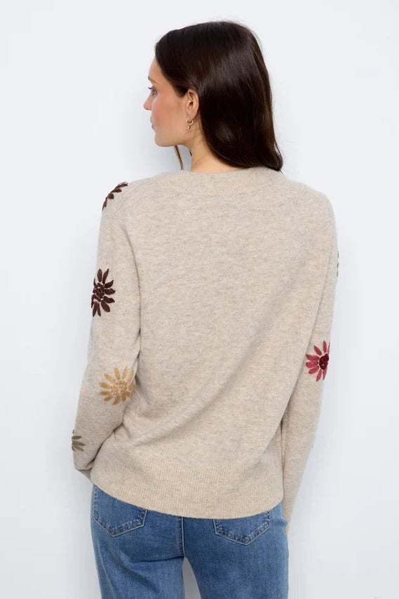 Floral Embroidered Long Sleeve Sweater