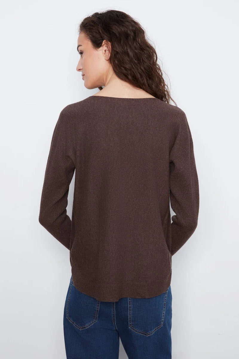 Drop Sleeve Boat Neck Sweater
