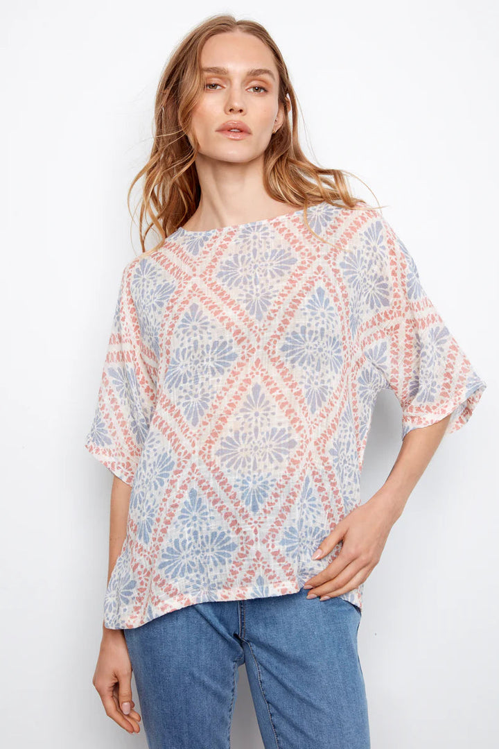 Printed Dolman Blouse
