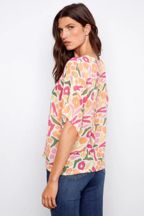 Printed Dolman Blouse