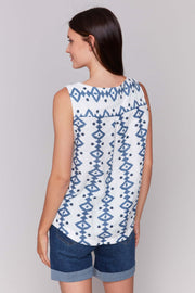 Geometric Print Sleeveless Top