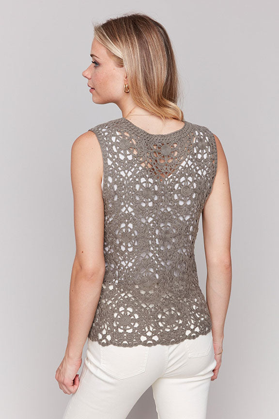 Sleeveless Floral Crochet Top