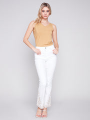 Crochet Cuff Twill Pants