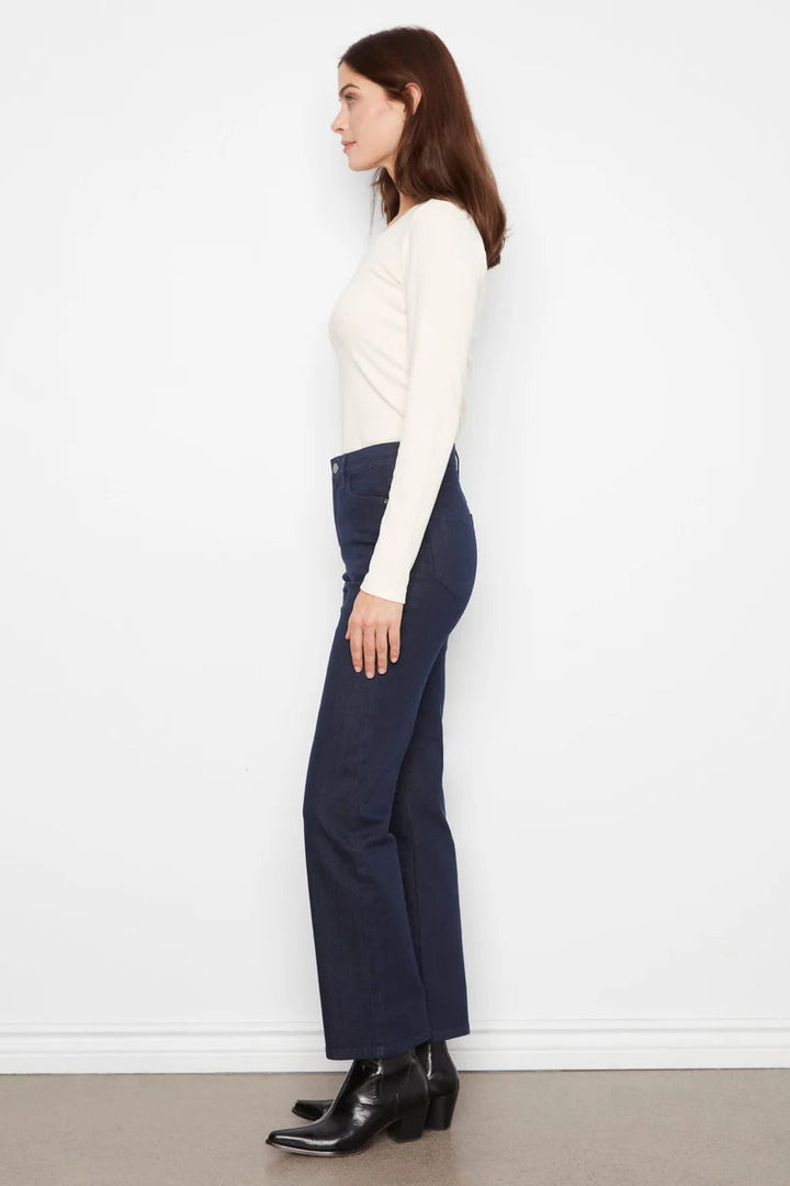 Straight Leg Twill Pant in Bleu Noir