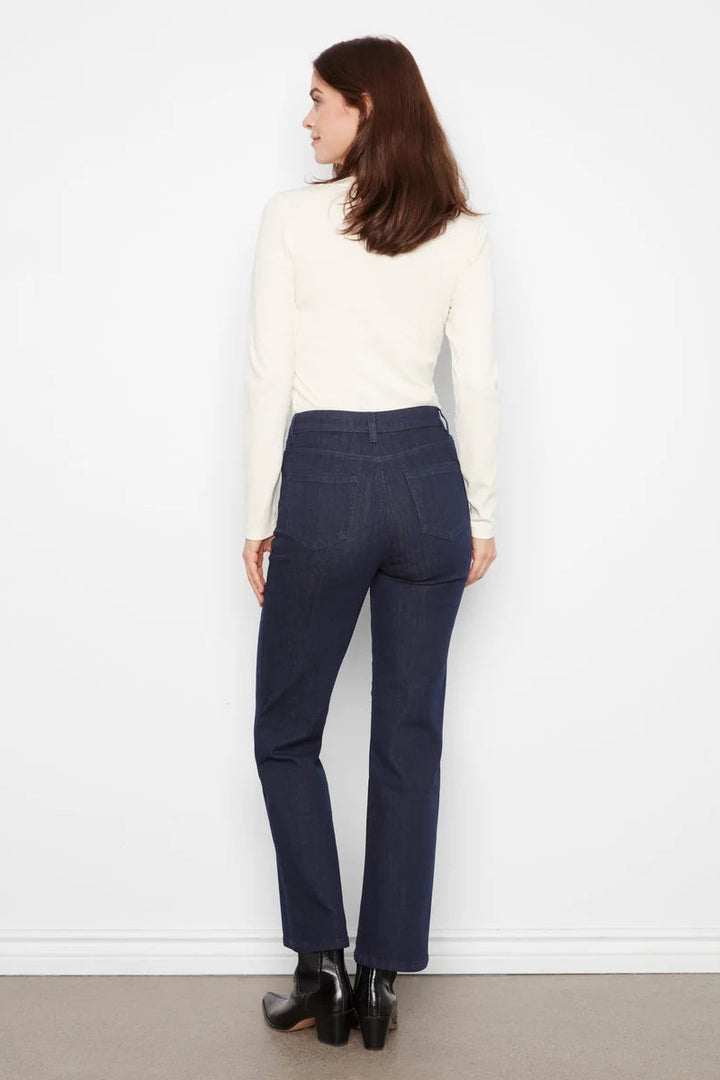 Straight Leg Twill Pant in Bleu Noir
