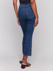 Lace Cuts Side Slim Pant