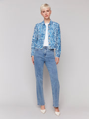 Printed Linen Blend Jacket - Reef
