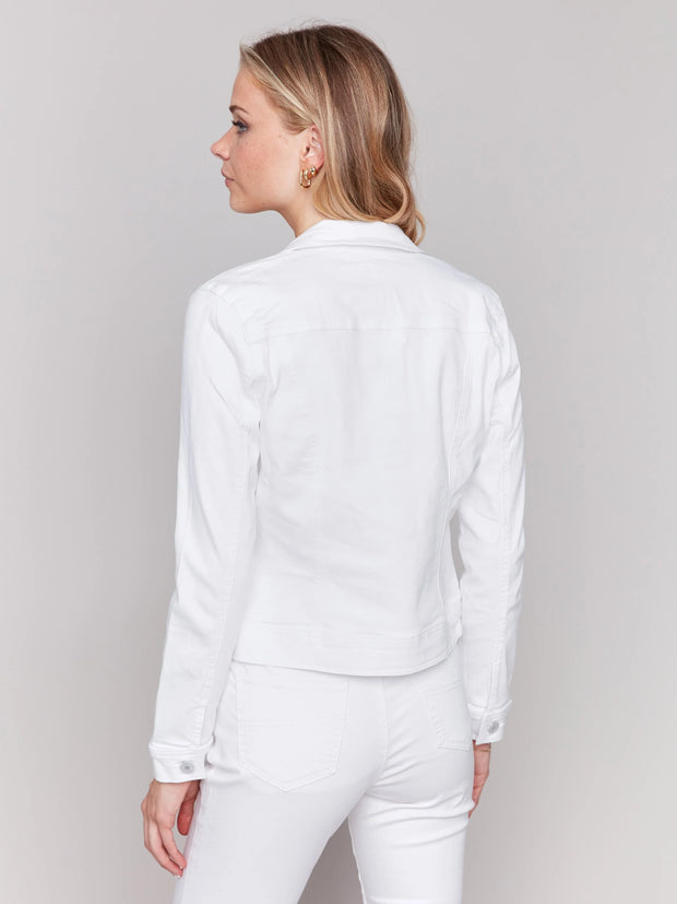 Stretch Denim Jacket - White