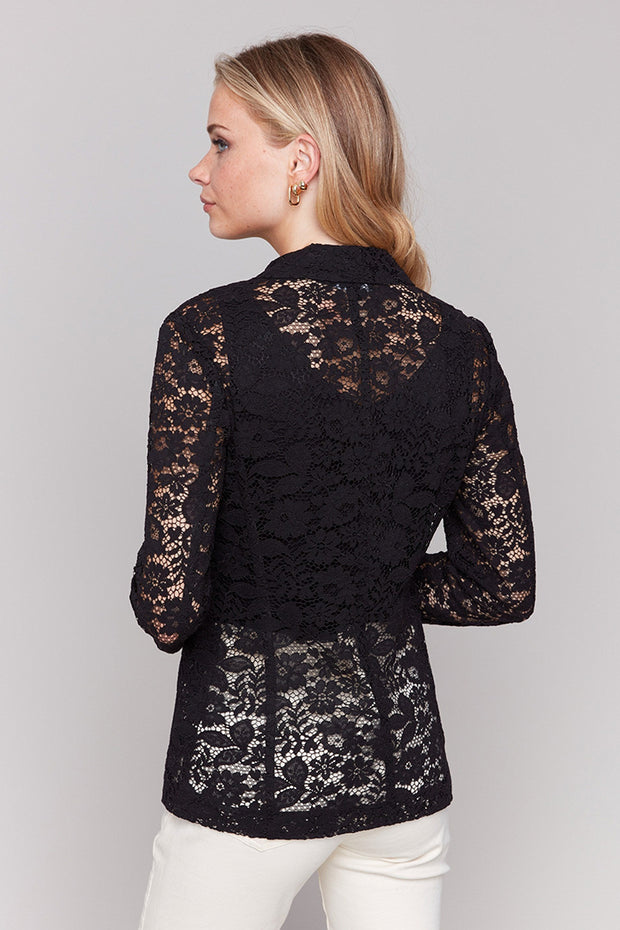 Lace Blazer in Black