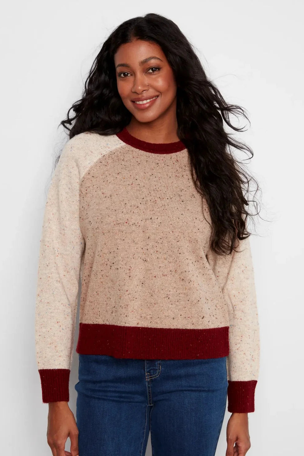 Color Block Raglan Sleeve Sweater