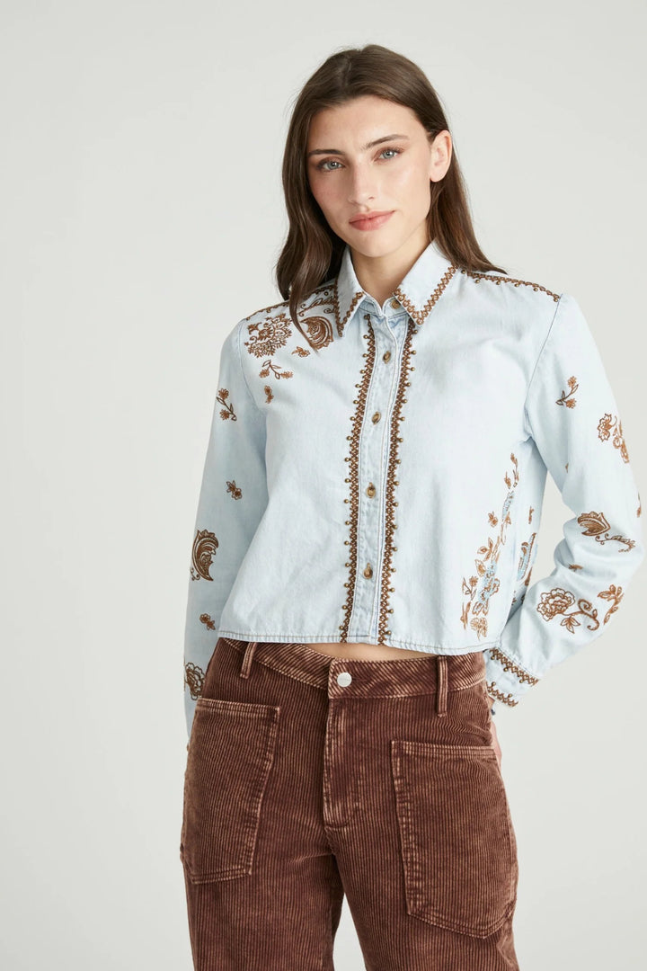 Embroidered Denim Shirt