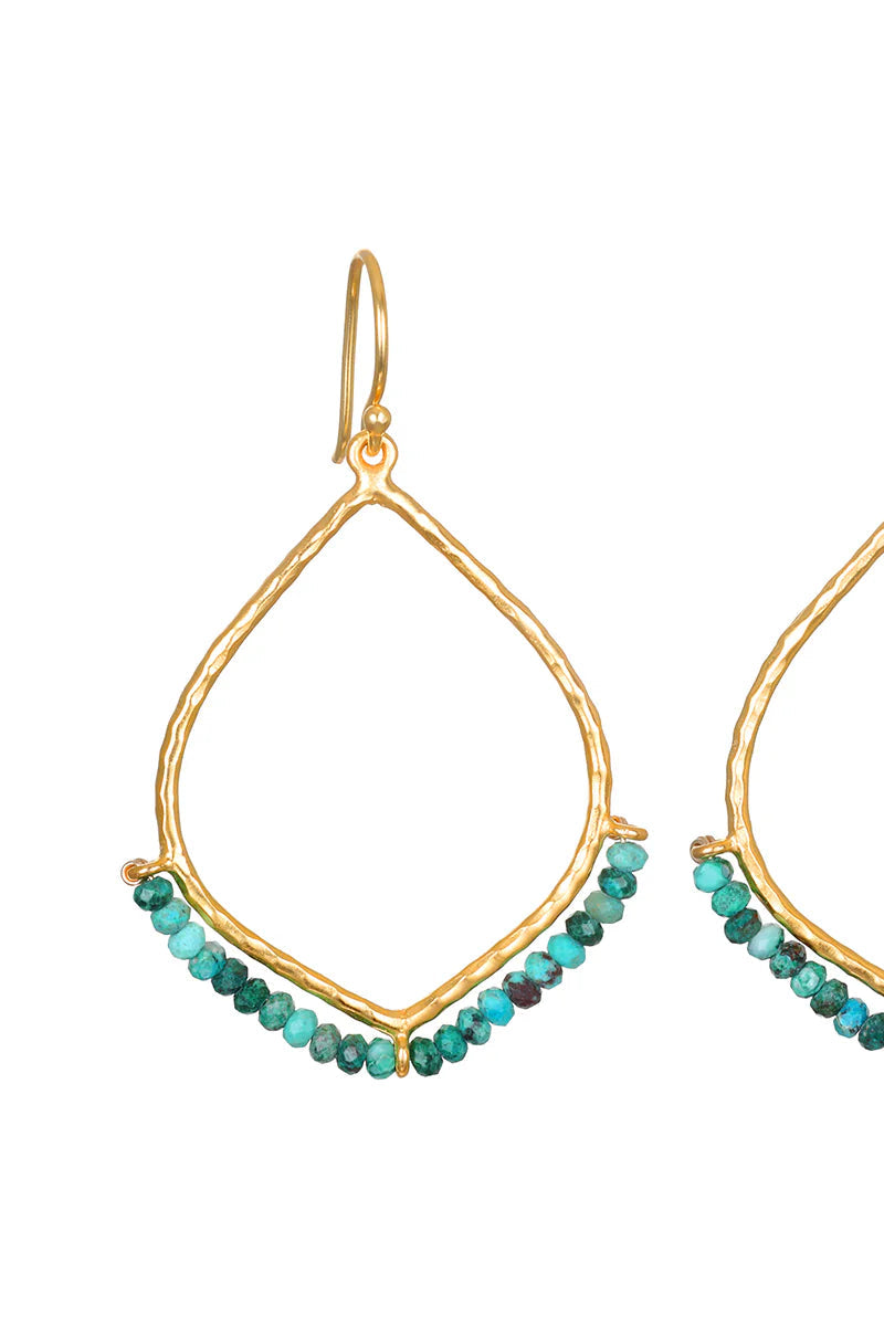 Healing Journey Turquoise Lotus Petal Earrings