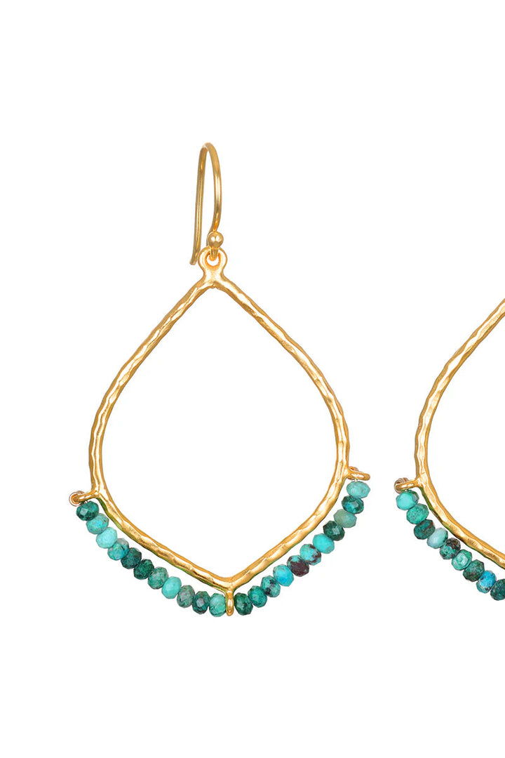 Healing Journey Turquoise Lotus Petal Earrings