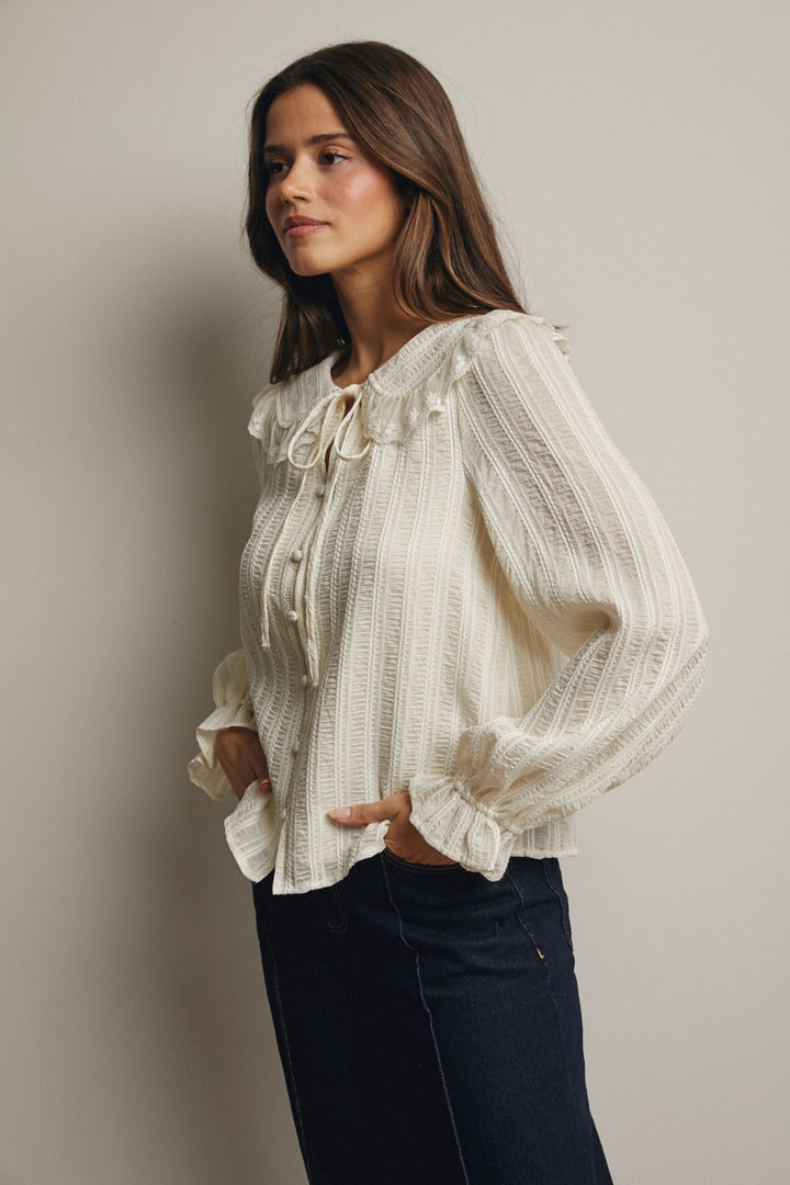 Embroidered Collar Blouse
