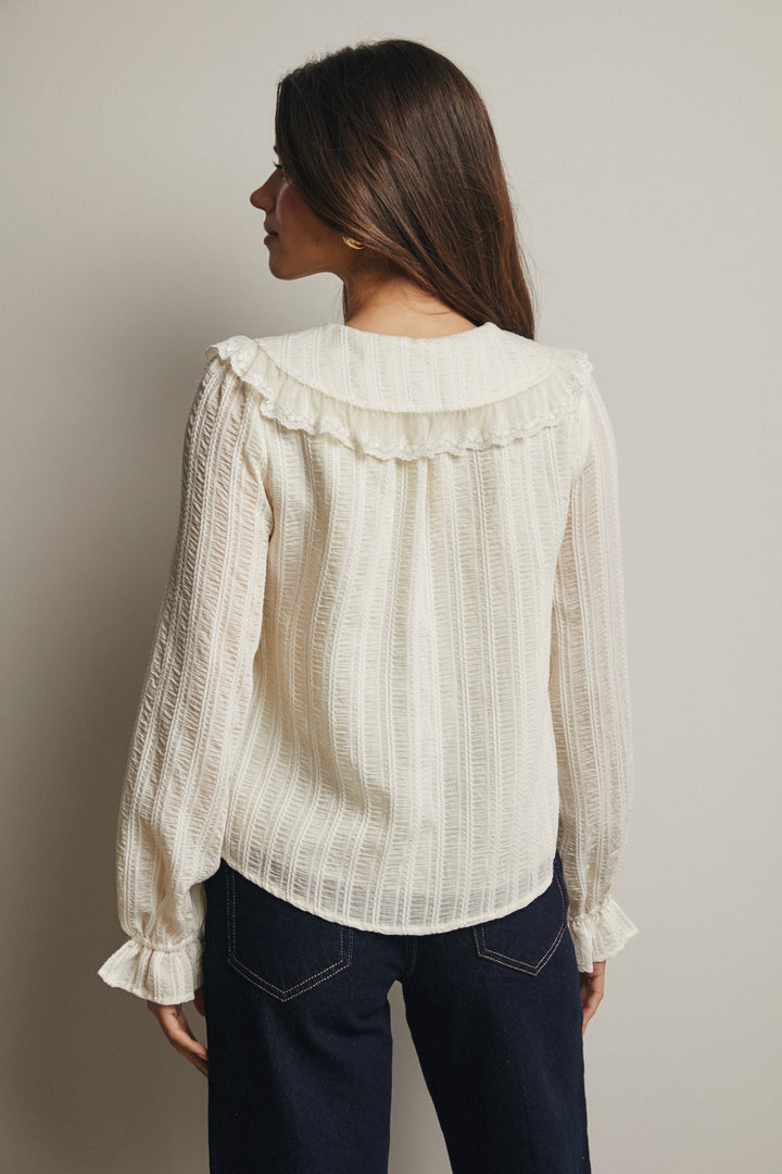 Embroidered Collar Blouse