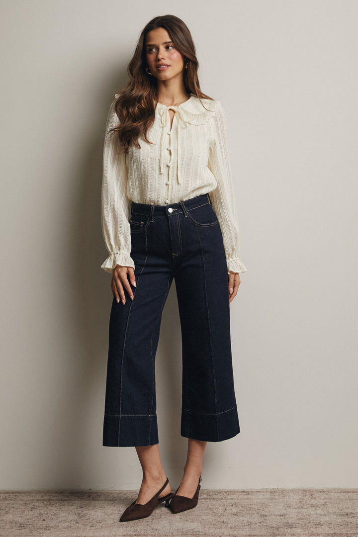 Embroidered Collar Blouse