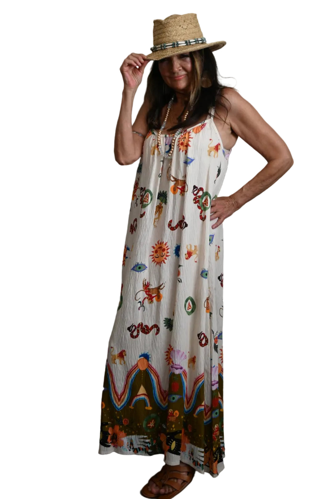 Giulia Strappy Maxi Dress in Beige