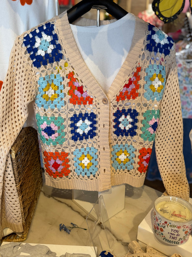 Cassia floral block cardigan