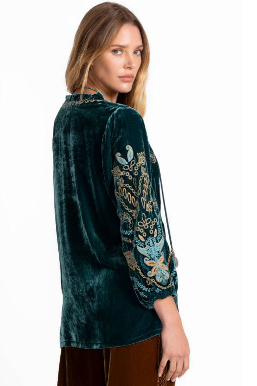 Shira Velvet Field Blouse