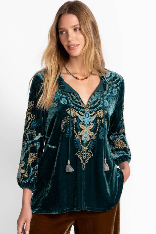 Shira Velvet Field Blouse
