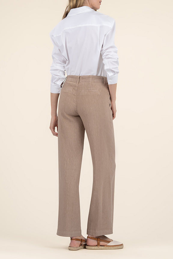 Meg Linen Wide Leg Pants - Khaki