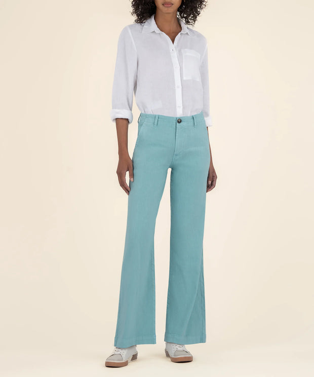 Meg Linen Wide Leg Pants - Sea Blue