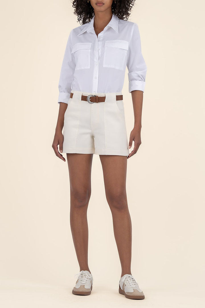 Jane High-Rise Short in Ecru