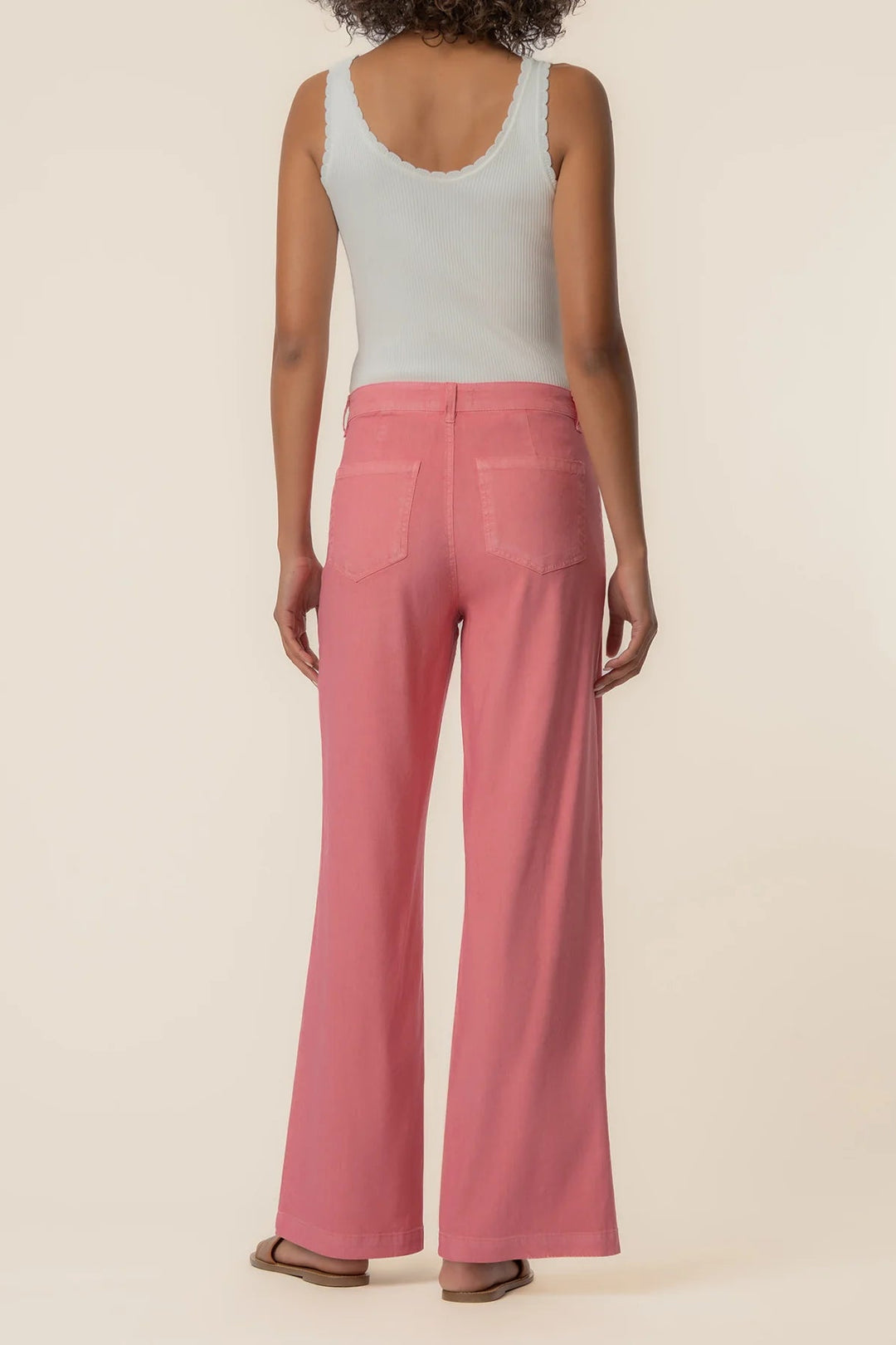 Meg Linen Wide Leg Pant in Flamingo