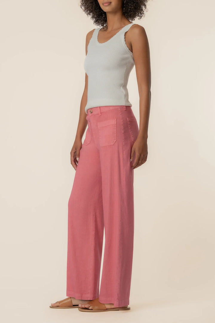Meg Linen Wide Leg Pant in Flamingo