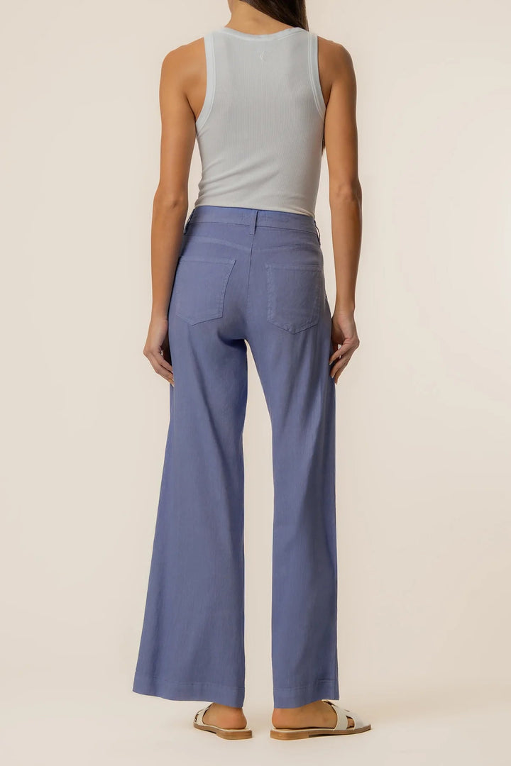 Meg Linen High-Waist Trouser in Cornflower