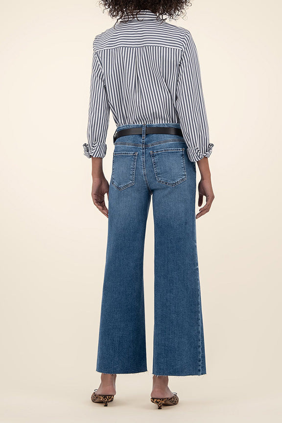 High Rise 'Fab Ab' Wide Leg Meg Jean
