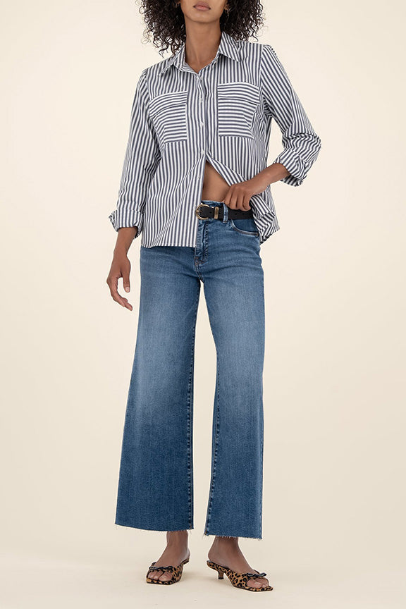 High Rise 'Fab Ab' Wide Leg Meg Jean
