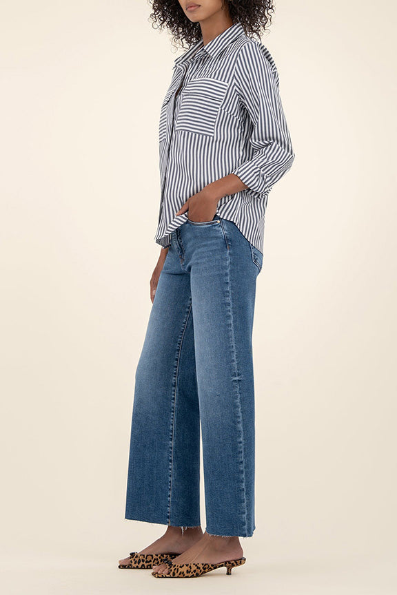 High Rise 'Fab Ab' Wide Leg Meg Jean
