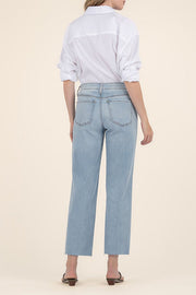 Charlotte High Rise Wide Leg Culotte with Fray Edge