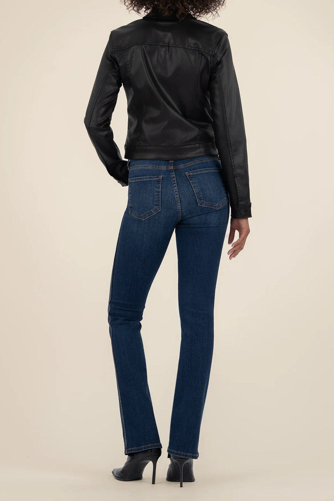 Julia Coated Crop Jacket in Black