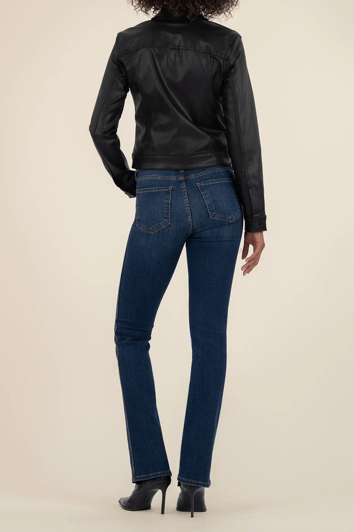 Julia Coated Crop Jacket in Black