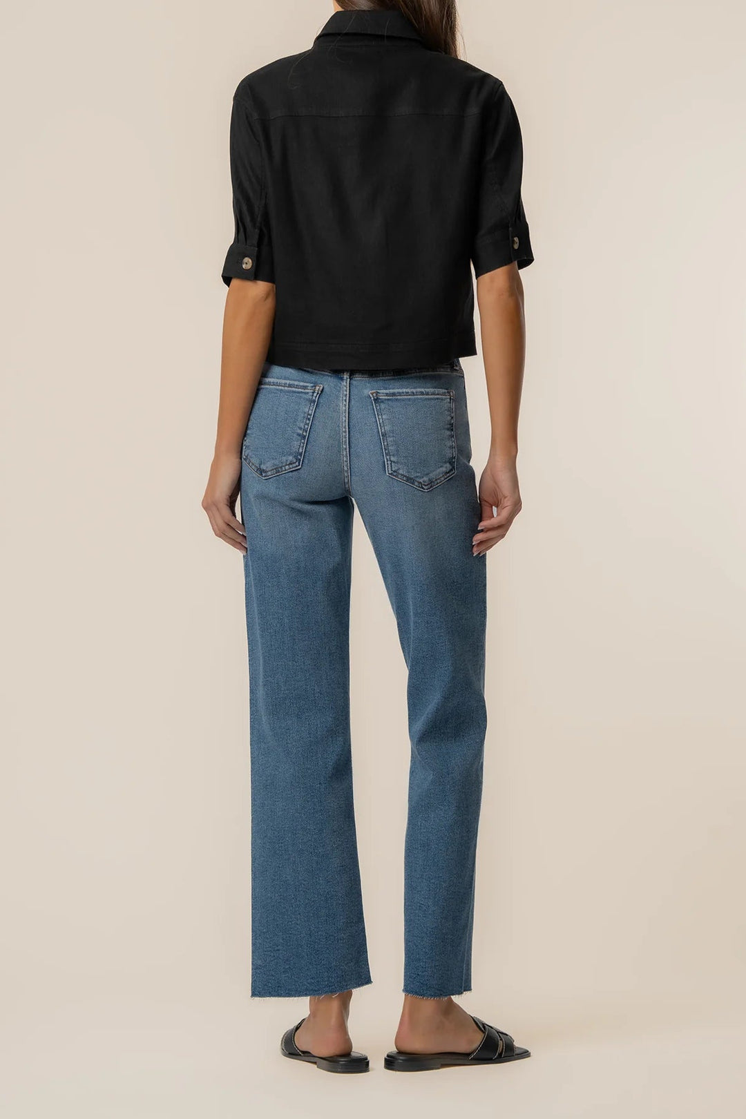 Finley Linen Jacket in Black