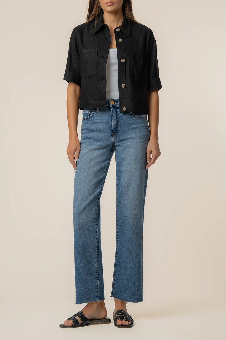 Finley Linen Jacket in Black