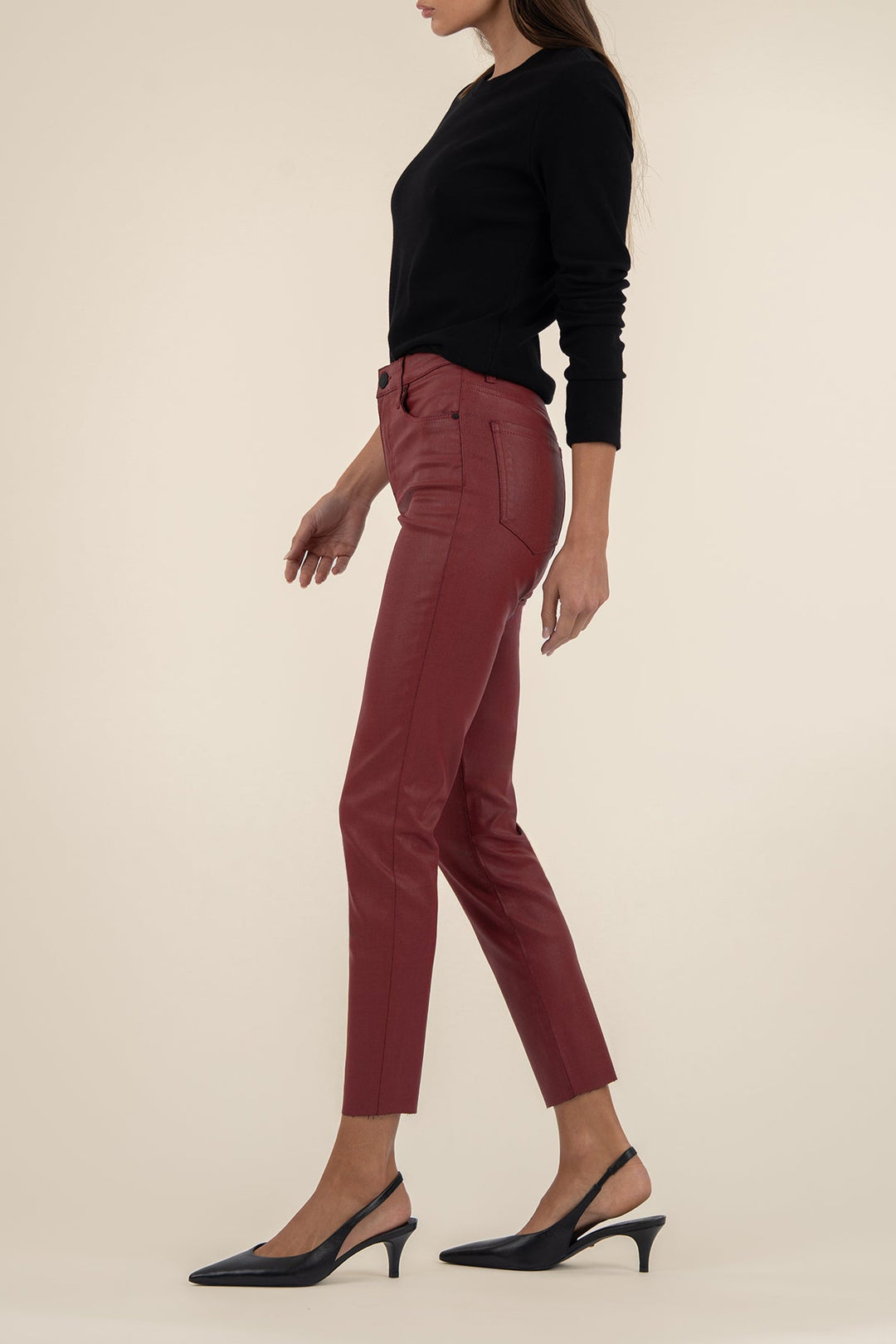 Charlize Coated and Cropped Skinny Pant
