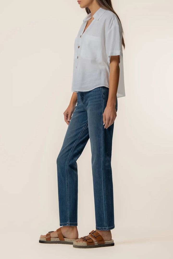 Brianna Linen Shirt in White