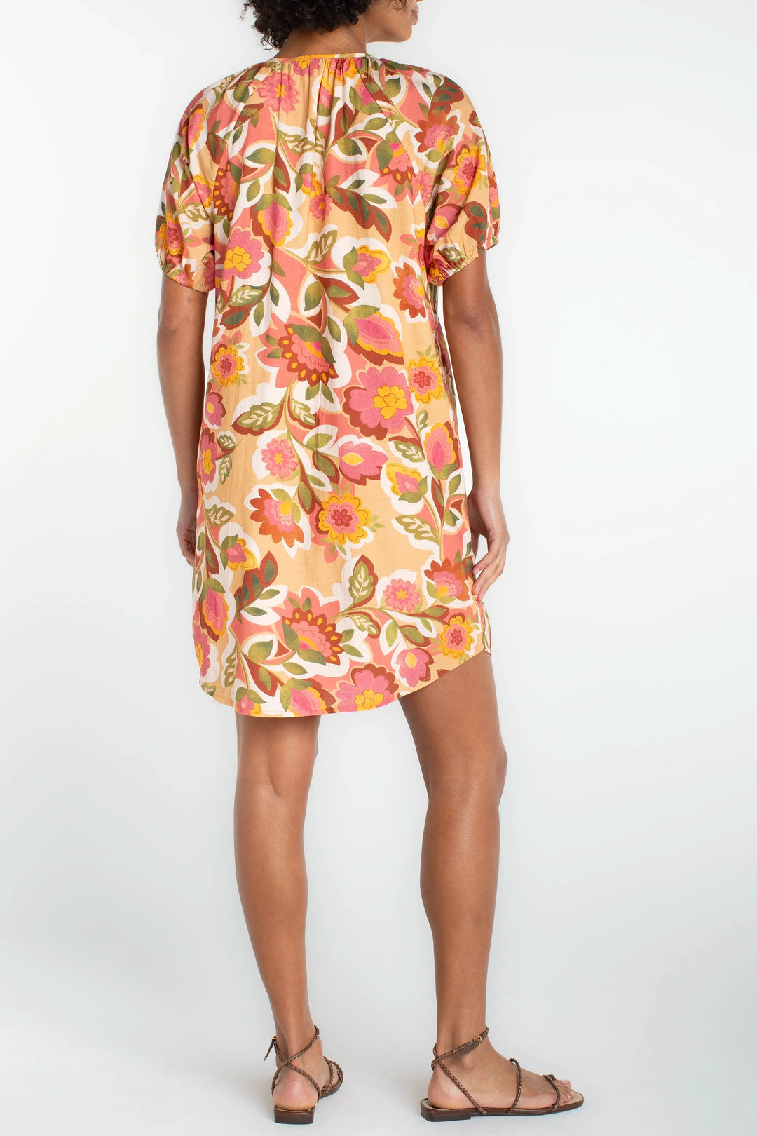 Floral Print Button Front Dress