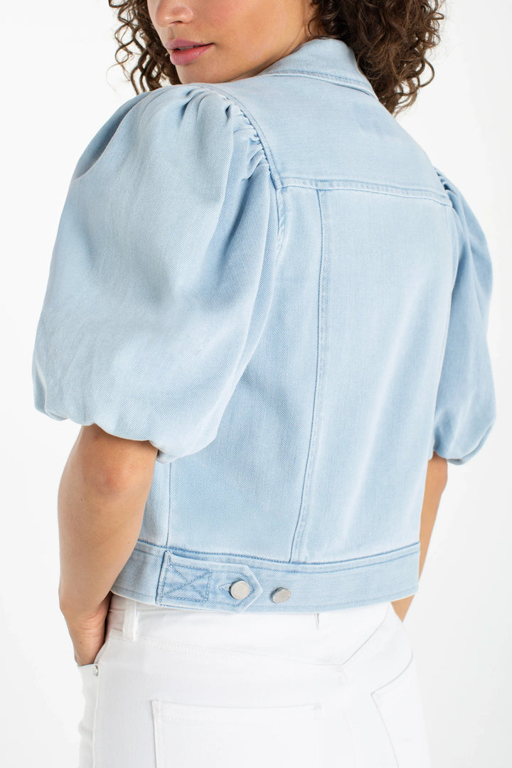 Cropped Puff Sleeve Trucker Jacket